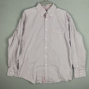 Ariat Pro Series Button Down Shirt Mens Size Medium Pink White Check Pattern